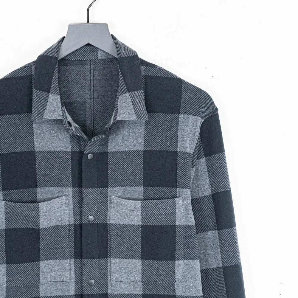 Lululemon Men's Mason's Peak Flannel Over Shirt Black Gray check M